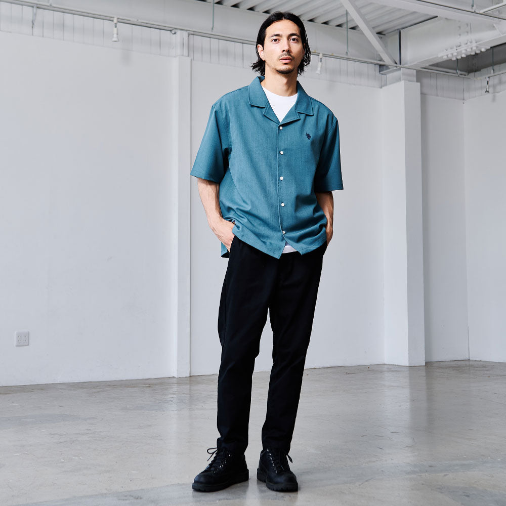 キャバリア CavariA U.S. POLO ASSN. オープンカラー半袖シャツ (22(BEG/ベージュ)) 22(BEG/ベージュ)