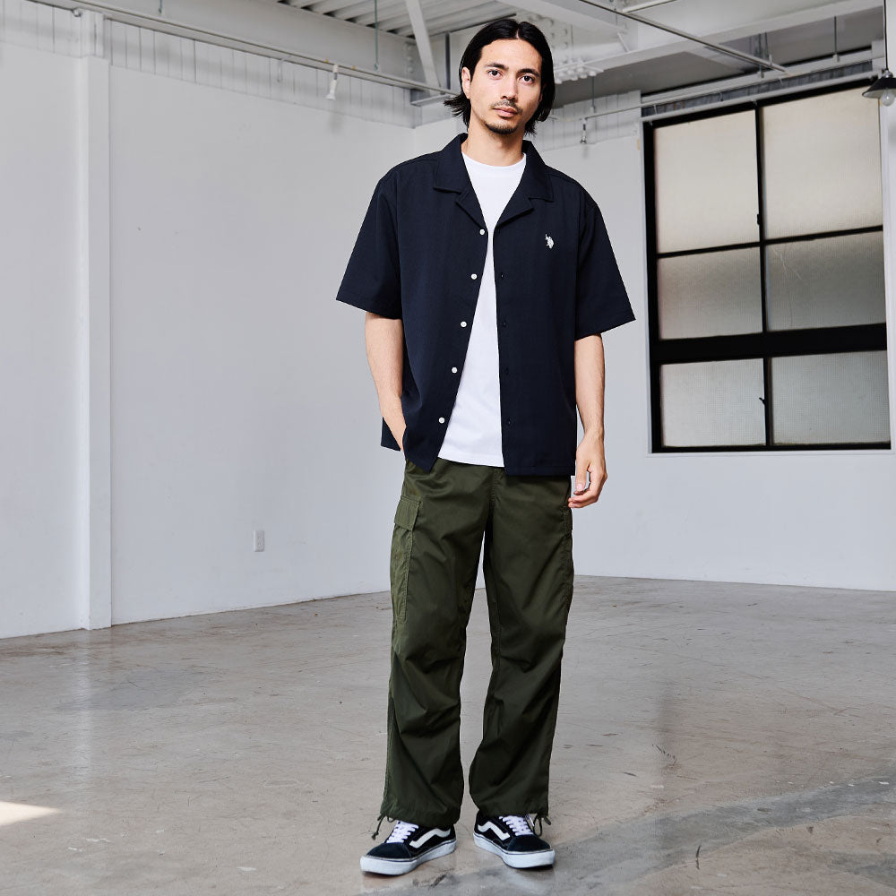 キャバリア CavariA U.S. POLO ASSN. オープンカラー半袖シャツ (22(BEG/ベージュ)) 22(BEG/ベージュ)