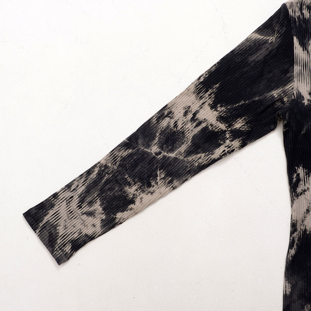 キャバリア CavariA Bernings Sho ムラ染めテレコ長袖TEE ロンティー (01(WHT×BLK/ホワイト×ブラック)) 01(WHT×BLK/ホワイト×ブラック)