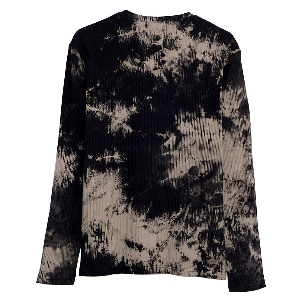 キャバリア CavariA Bernings Sho ムラ染めテレコ長袖TEE ロンティー (01(WHT×BLK/ホワイト×ブラック)) 01(WHT×BLK/ホワイト×ブラック)