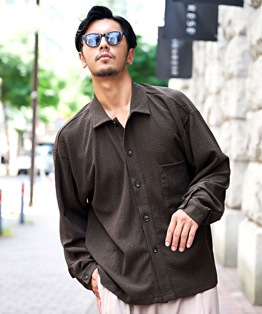 キャバリア CavariA CavariA 長袖シャツ (BRN(ブラウン)) BRN(ブラウン)