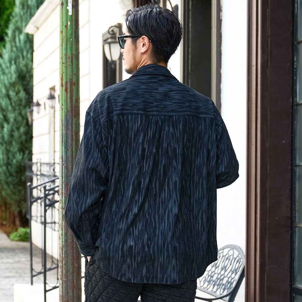 キャバリア CavariA CavariA ポリコーデュロイシャツ (BLK(ブラック)) BLK(ブラック)