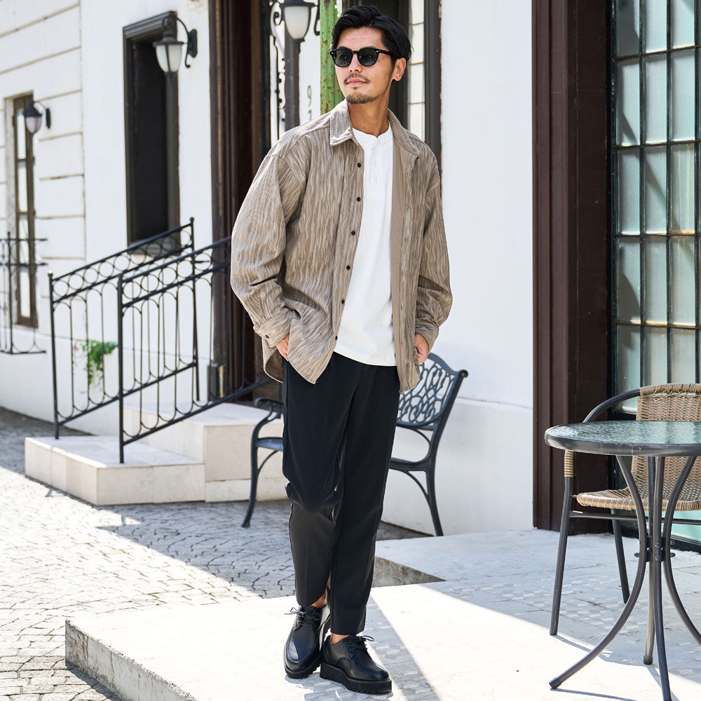 キャバリア CavariA CavariA ポリコーデュロイシャツ (BLK(ブラック)) BLK(ブラック)