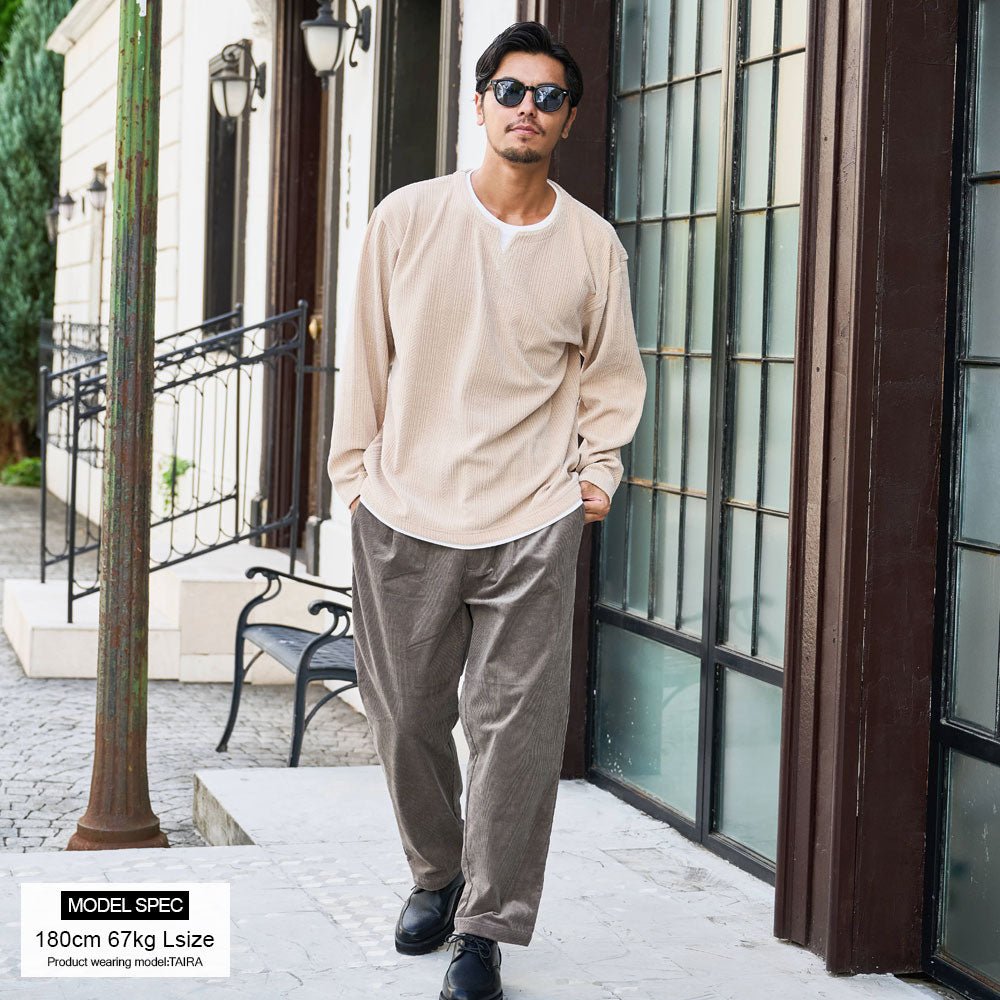 キャバリア CavariA CavariA モールJQキーネックLS TEE 長袖Tシャツ (05.IVO(アイボリー)) 05.IVO(アイボリー)