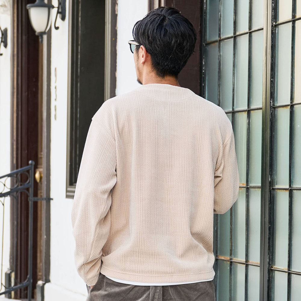 キャバリア CavariA CavariA モールJQキーネックLS TEE 長袖Tシャツ (05.IVO(アイボリー)) 05.IVO(アイボリー)