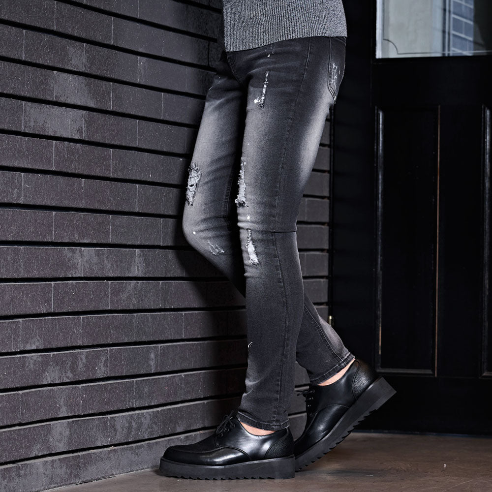 キャバリア CavariA CavariA ストレッチデニムダメージリペアデニムパンツ (IND(インディゴ)) IND(インディゴ)