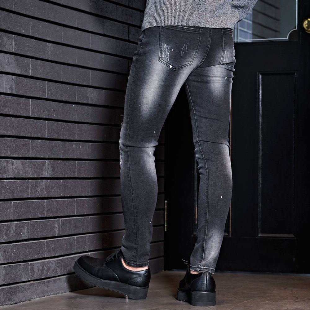 キャバリア CavariA CavariA ストレッチデニムダメージリペアデニムパンツ (IND(インディゴ)) IND(インディゴ)