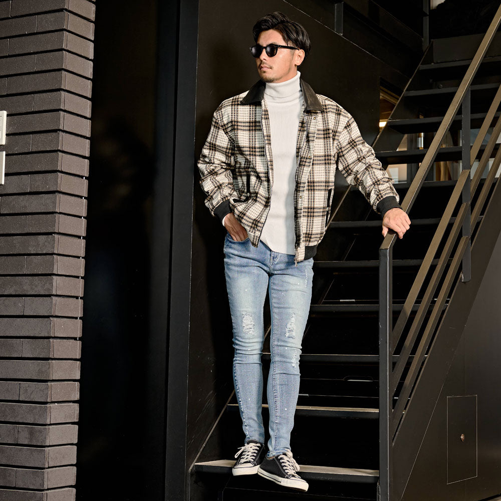 キャバリア CavariA CavariA ストレッチデニムダメージリペアデニムパンツ (IND(インディゴ)) IND(インディゴ)