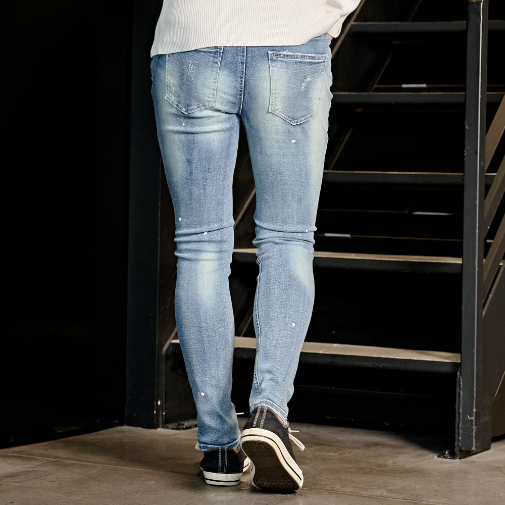 キャバリア CavariA CavariA ストレッチデニムダメージリペアデニムパンツ (IND(インディゴ)) IND(インディゴ)