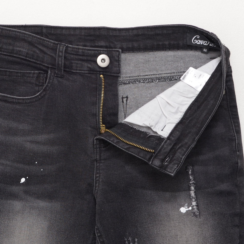 キャバリア CavariA CavariA ストレッチデニムダメージリペアデニムパンツ (IND(インディゴ)) IND(インディゴ)