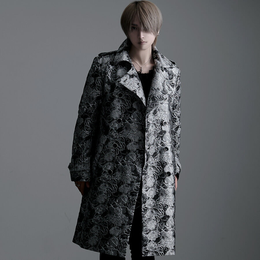 キャバリア CavariA CavariA Wトレンチコート(ジャガードタイプ) (GRY(グレー)) GRY(グレー)