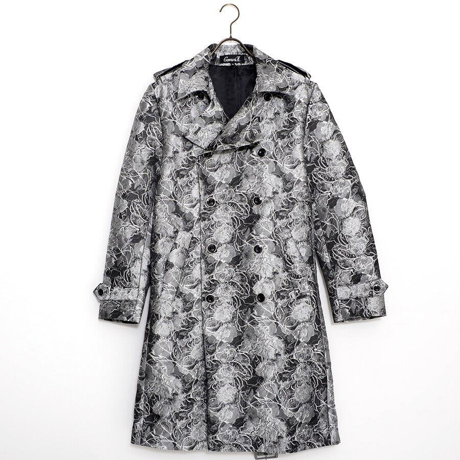 キャバリア CavariA CavariA Wトレンチコート(ジャガードタイプ) (GRY(グレー)) GRY(グレー)
