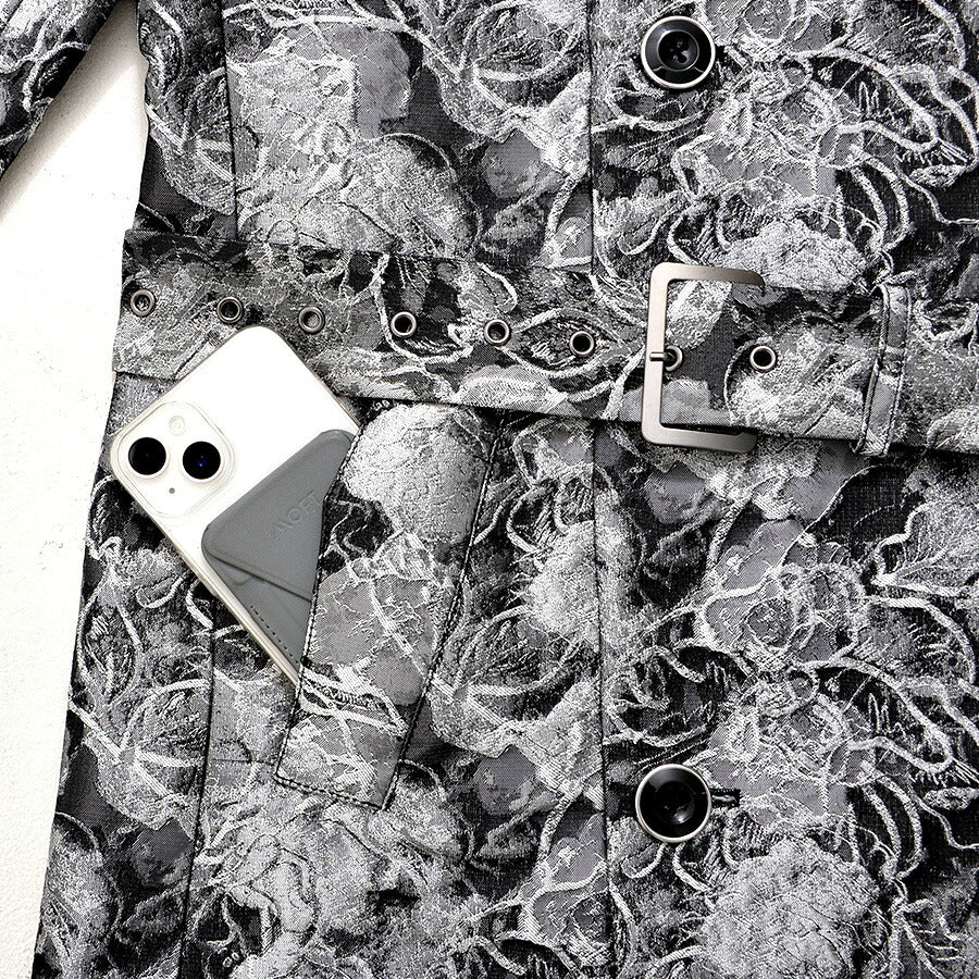 キャバリア CavariA CavariA Wトレンチコート(ジャガードタイプ) (GRY(グレー)) GRY(グレー)