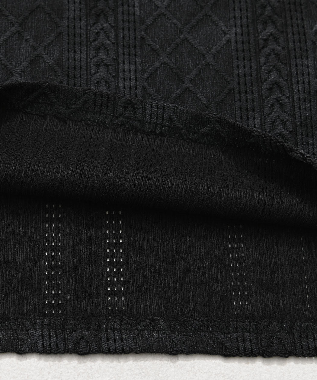 キャバリア CavariA CavariA 汚し加工格子ケーブル半袖VネックTEE (10(GRY/グレー)) 10(GRY/グレー)