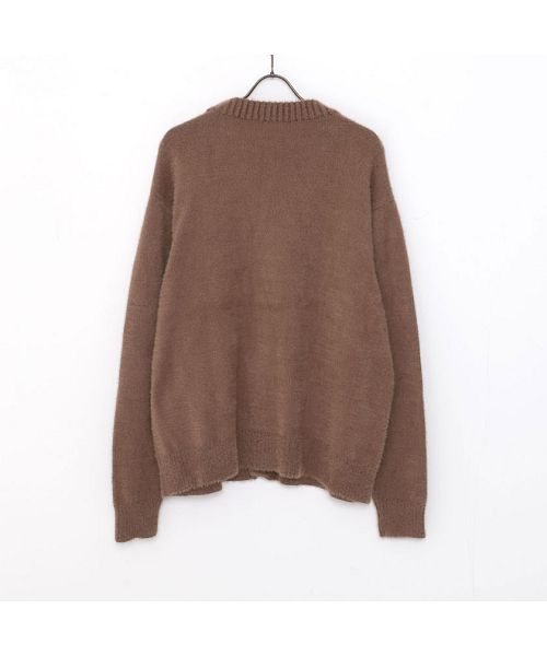 ラズ RAZZ RAZZIS Rロゴ刺繍フェザーヤーンカーディガン 羽織