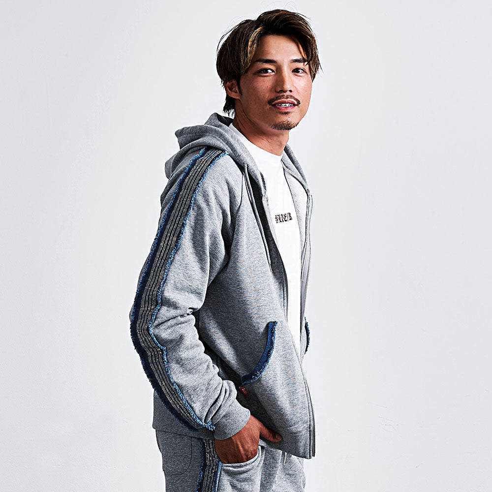 シルバーバレットセレクト SB Select LUXE/R デニムラインストーンラインジップパーカー (3-1(WHT/ホワイト)) 3-1(WHT/ホワイト)