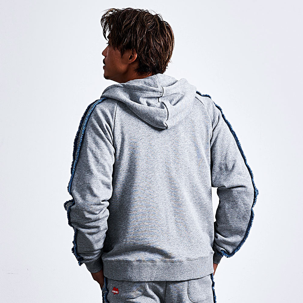 シルバーバレットセレクト SB Select LUXE/R デニムラインストーンラインジップパーカー (3-1(WHT/ホワイト)) 3-1(WHT/ホワイト)