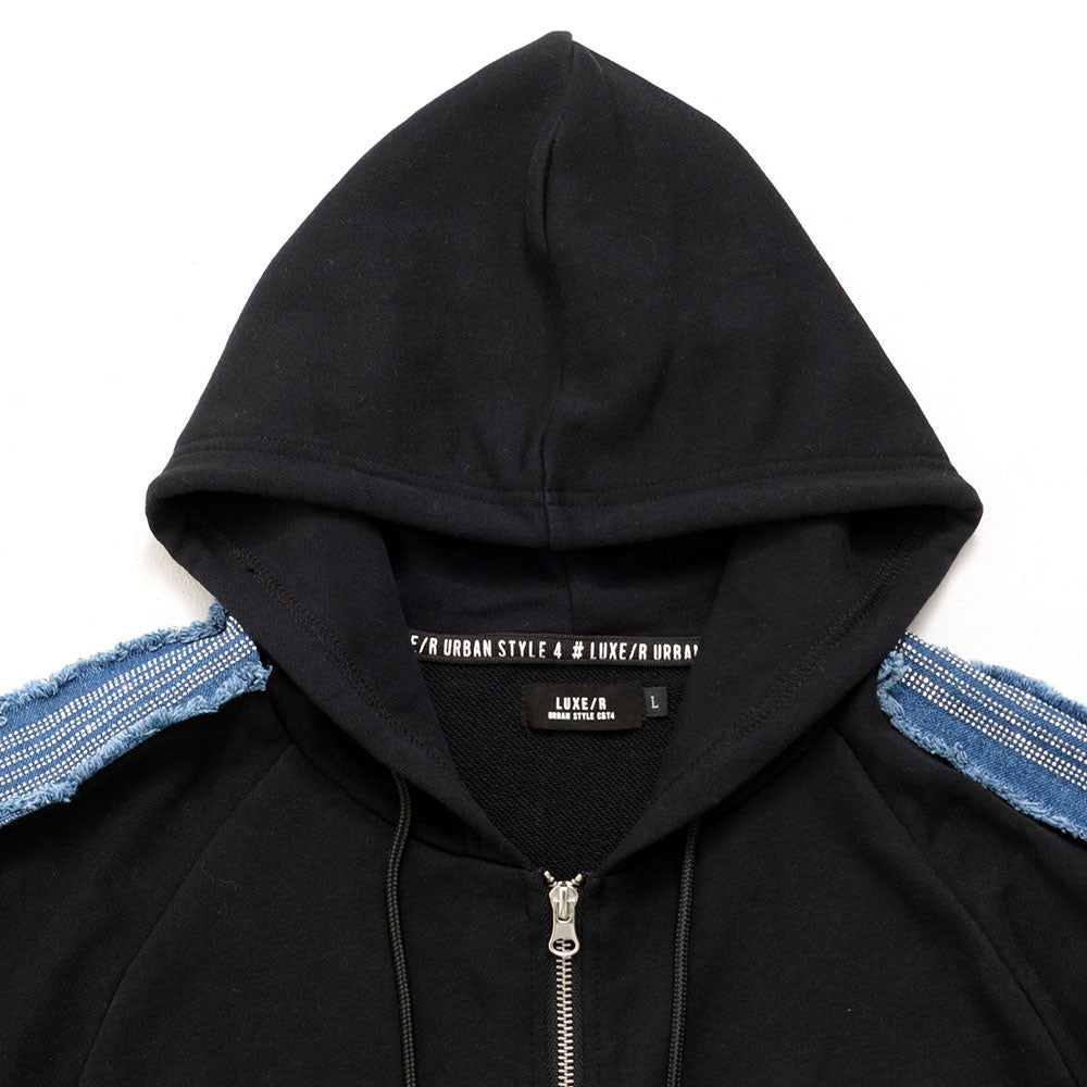 シルバーバレットセレクト SB Select LUXE/R デニムラインストーンラインジップパーカー (3-1(WHT/ホワイト)) 3-1(WHT/ホワイト)