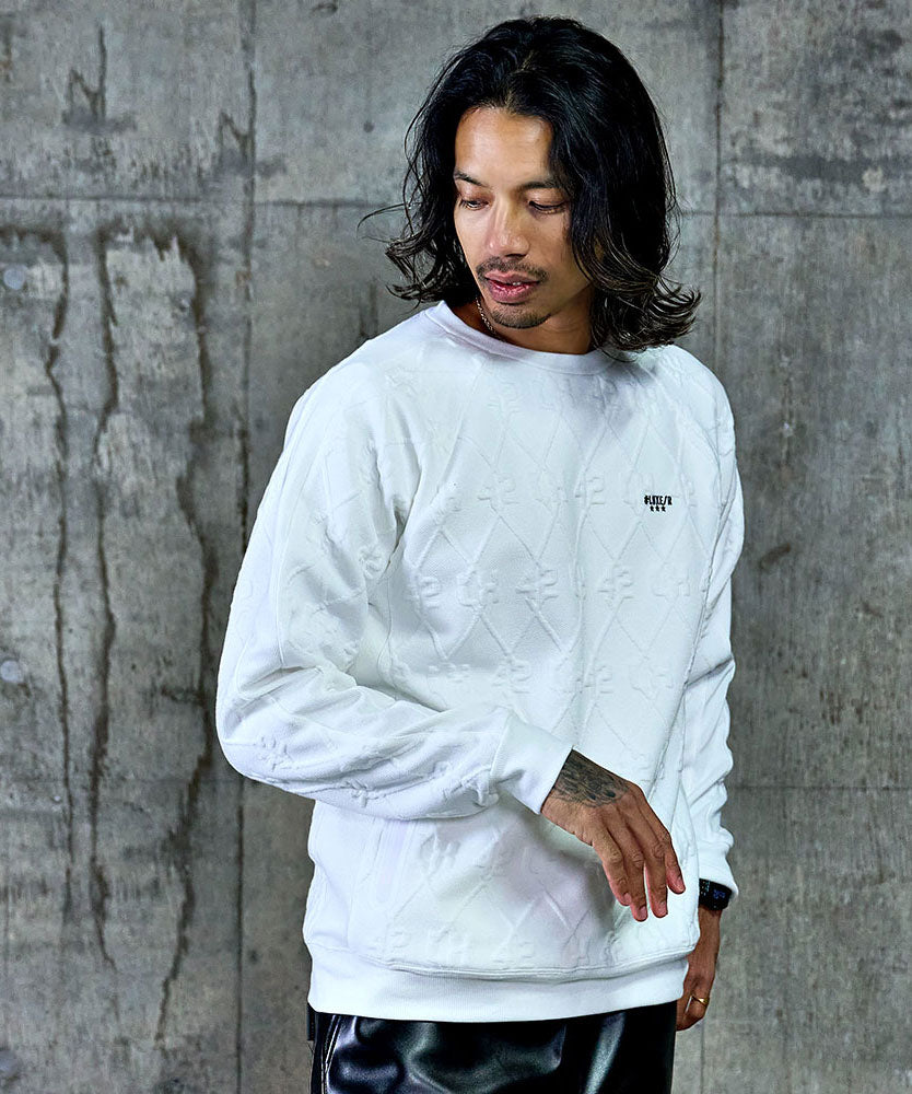 シルバーバレットセレクト SB Select LUXE/R ふくれジャガードトレーナー (2-1(WHT/ホワイト)) 2-1(WHT/ホワイト)