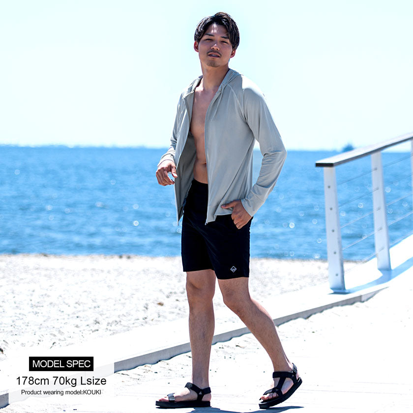 ビッチ VICCI VICCI ラッシュガード長袖ジップアップパーカー 水着 接触冷感 紫外線防止【返品不可商品】