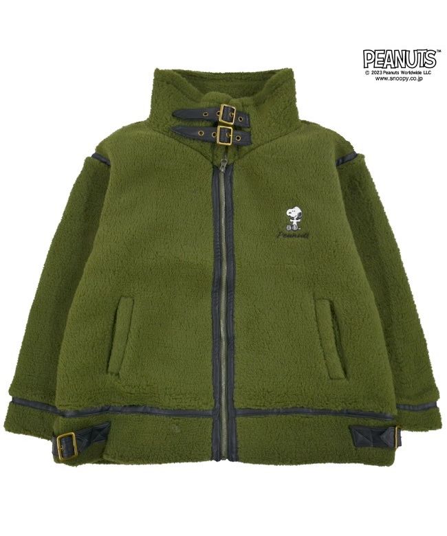 ピーナッツ PEANUTS スヌーピー ジャケット ボア フリース アウター 長袖 刺繍 SNOOPY PEANUTS