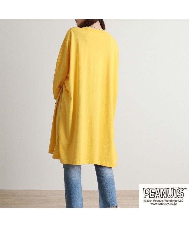 ピーナッツ PEANUTS スヌーピー ピーナッツ BIG Tシャツ オーバーサイズ 半袖 プリント チャーリーブラウン スリット SNOOPY PEANUTS