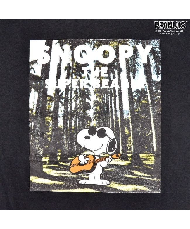 ピーナッツ PEANUTS スヌーピー Tシャツ 半袖 トップス プリント ギター 星 フォト 写真 SNOOPY PEANUTS