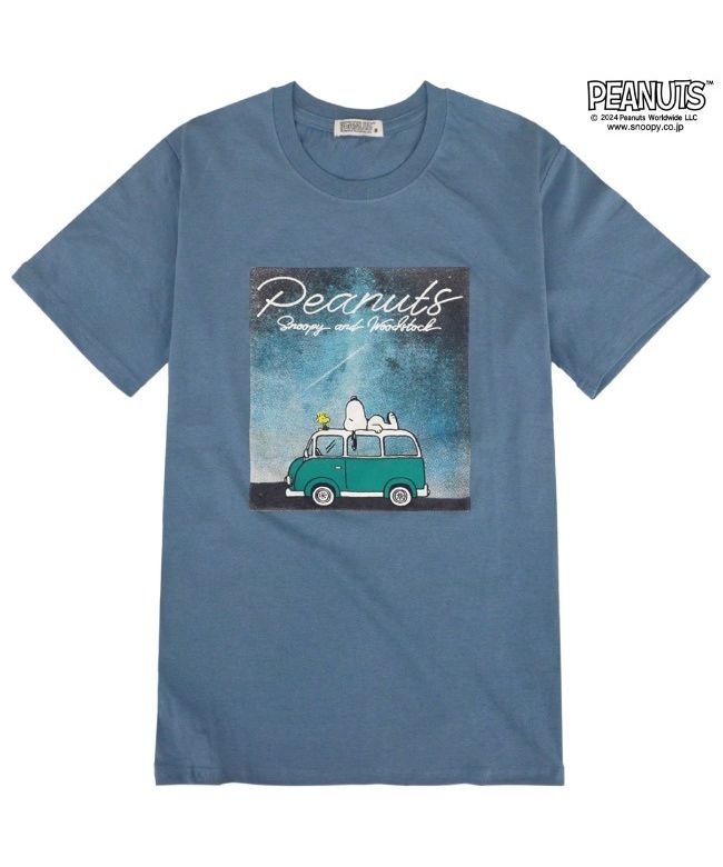 ピーナッツ PEANUTS スヌーピー Tシャツ 半袖 トップス プリント ギター 星 フォト 写真 SNOOPY PEANUTS