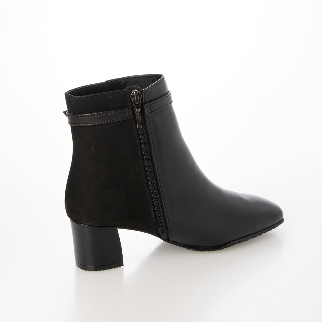 ペリウィンクル periwinkle 本革細ベルトコンビショートブーツ (ブラックC) ブラックC