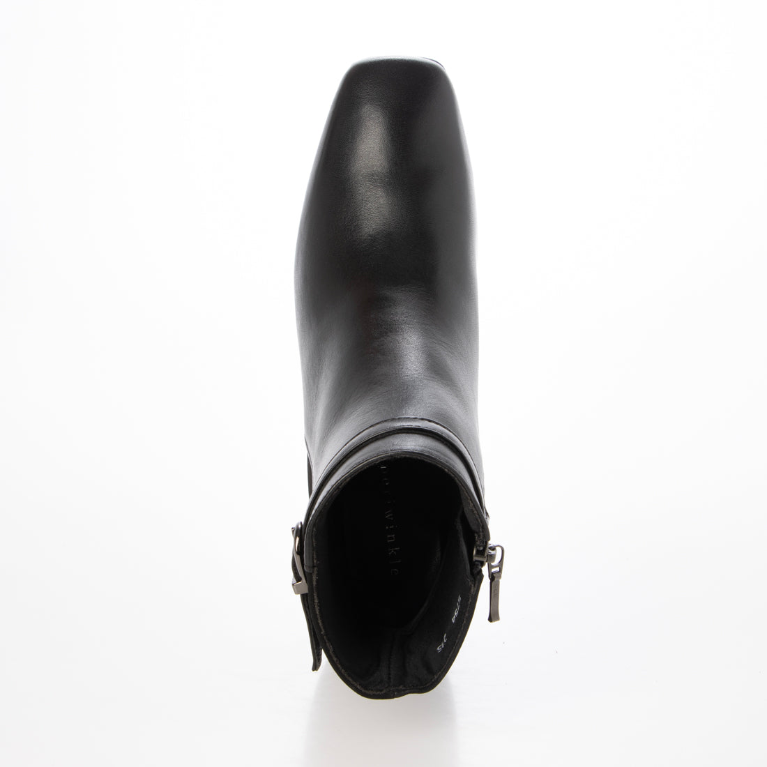 ペリウィンクル periwinkle 本革細ベルトコンビショートブーツ (ブラックC) ブラックC