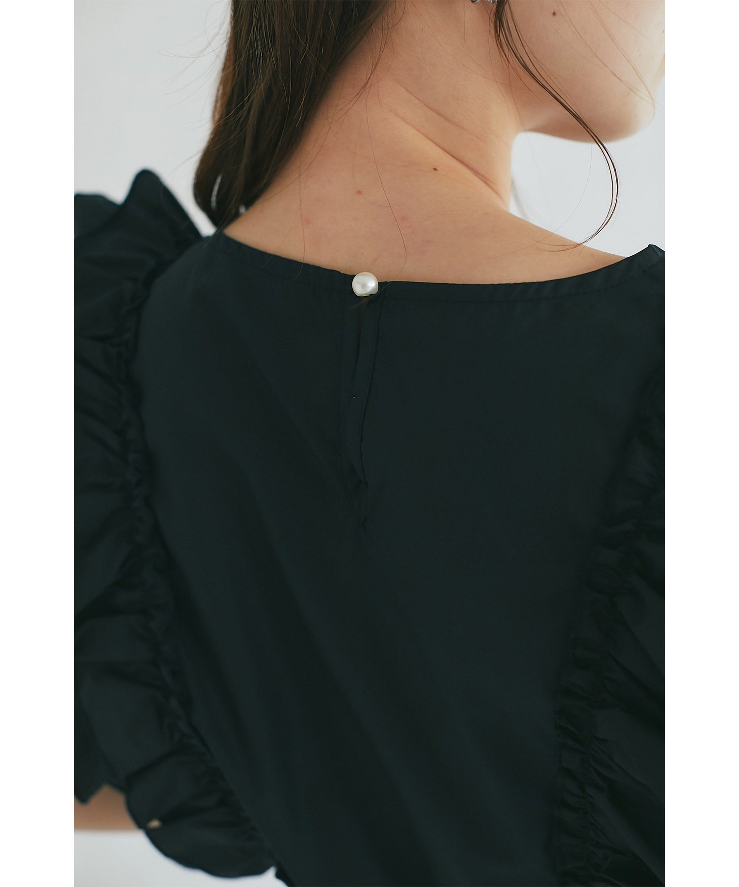 トッコクローゼット tocco closet サイドフリルブラウス (グレイッシュピンク) グレイッシュピンク