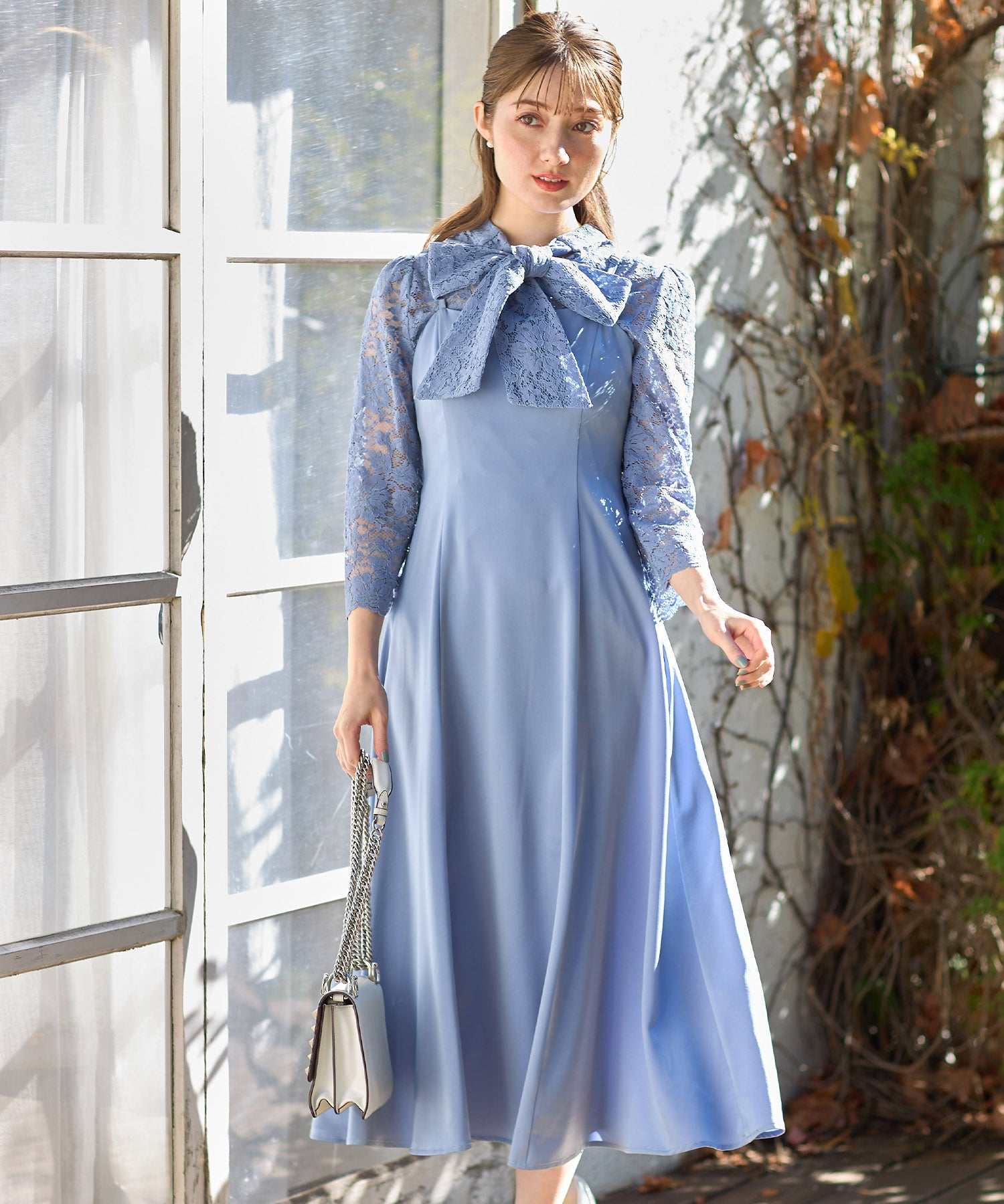 トッコクローゼット tocco closet マルチWAYボウタイリボンレーストップス×キャミワンピースセット