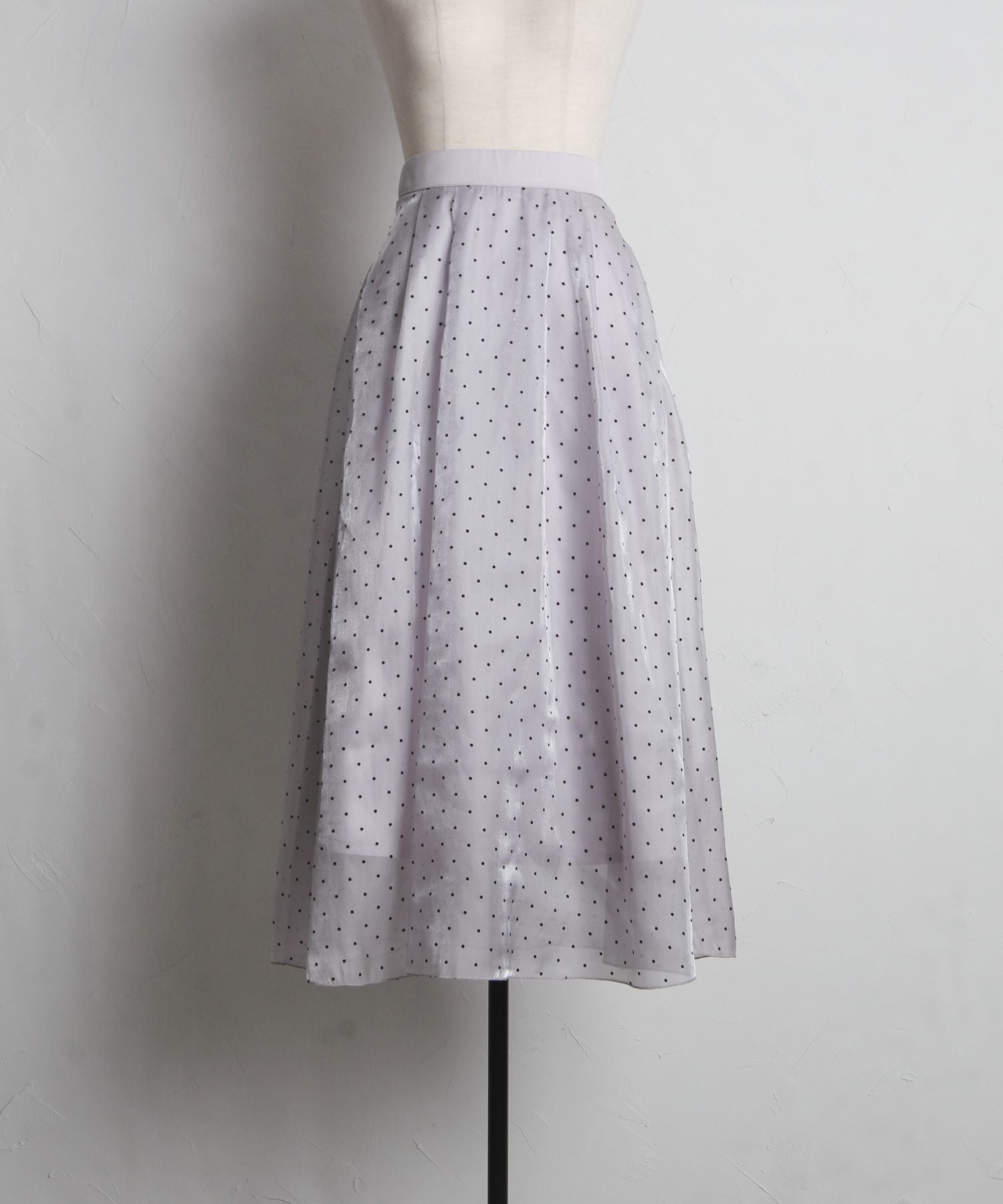 トッコクローゼット tocco closet フロッキードットシアーフレアスカート