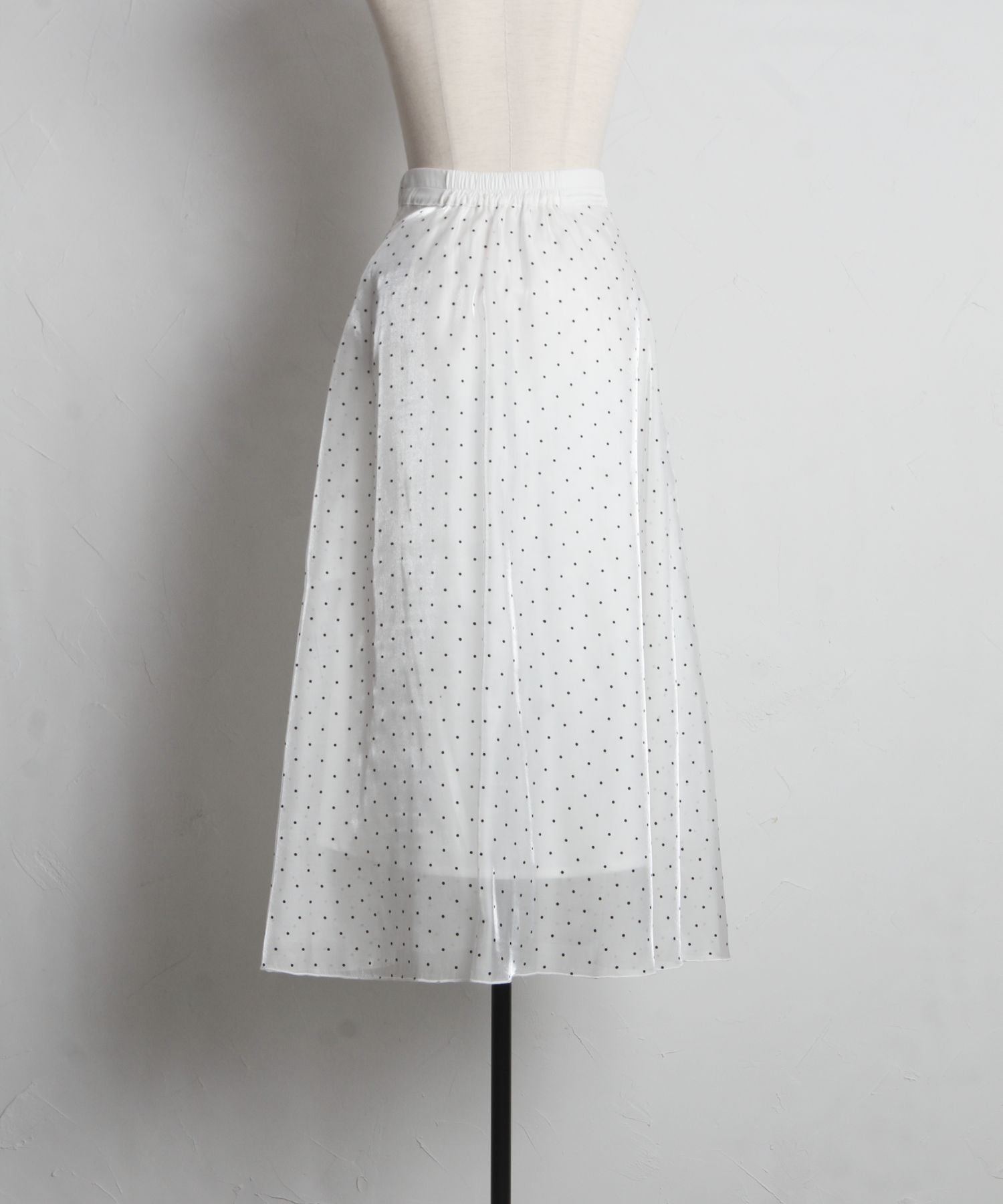 トッコクローゼット tocco closet フロッキードットシアーフレアスカート