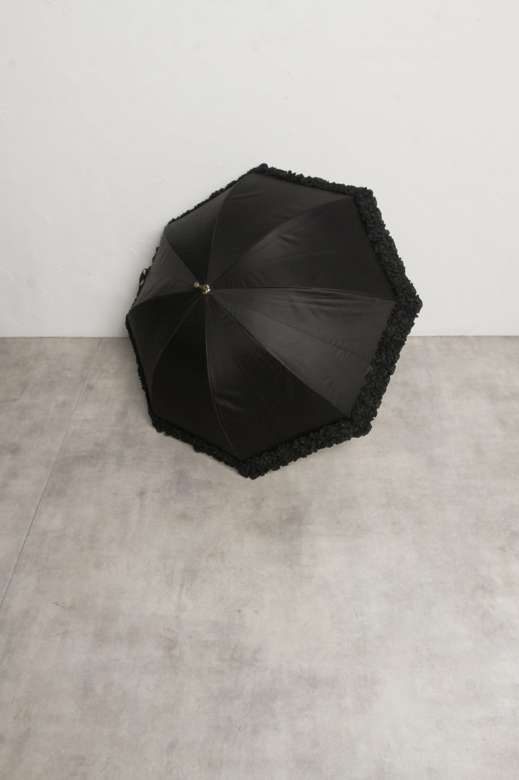 トッコクローゼット tocco closet 完全遮光100%&雨天兼用♪ホイップフリル長傘 ブラック