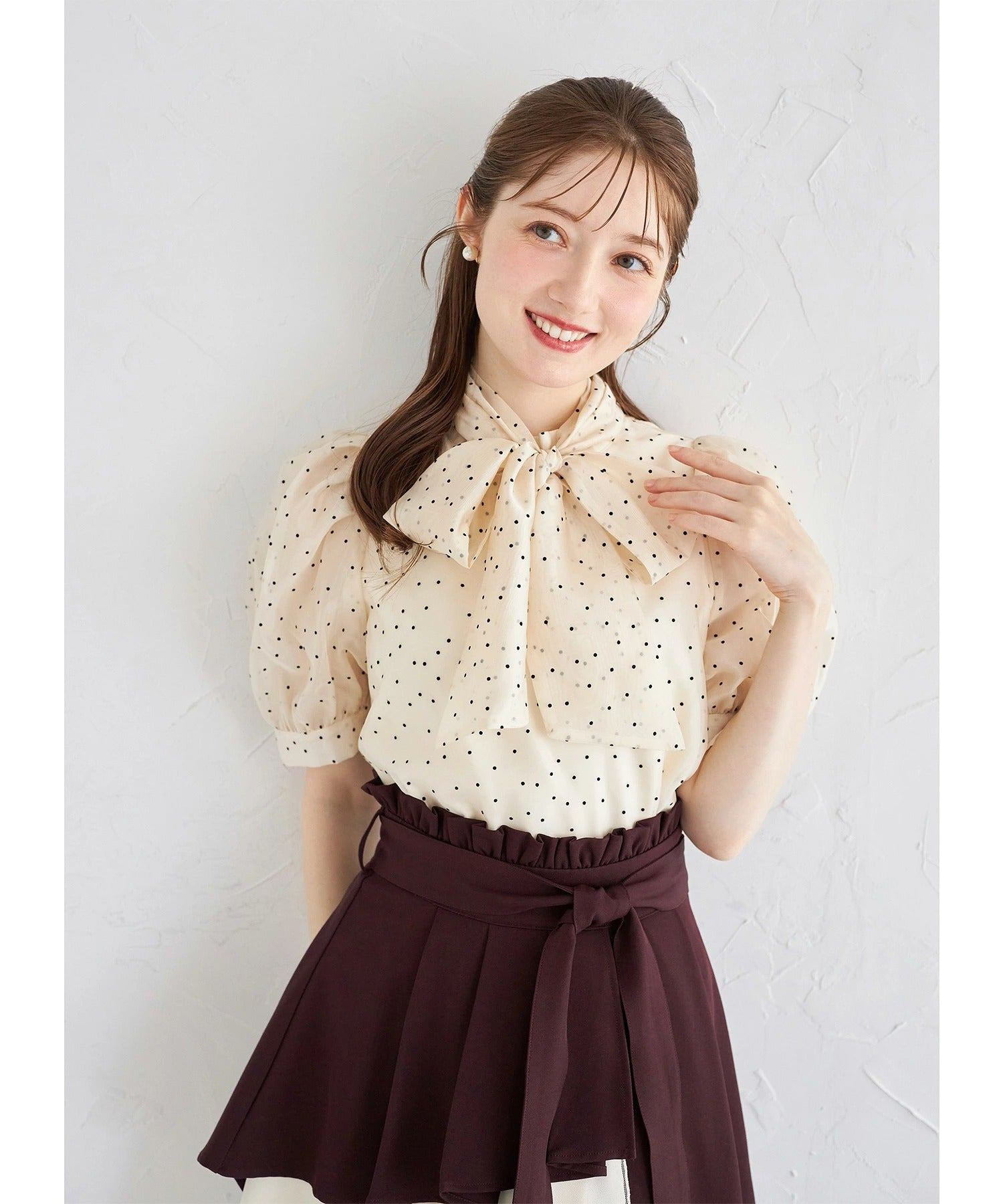 トッコクローゼット tocco closet 2WAYボウタイリボン付きシアーブラウス 他