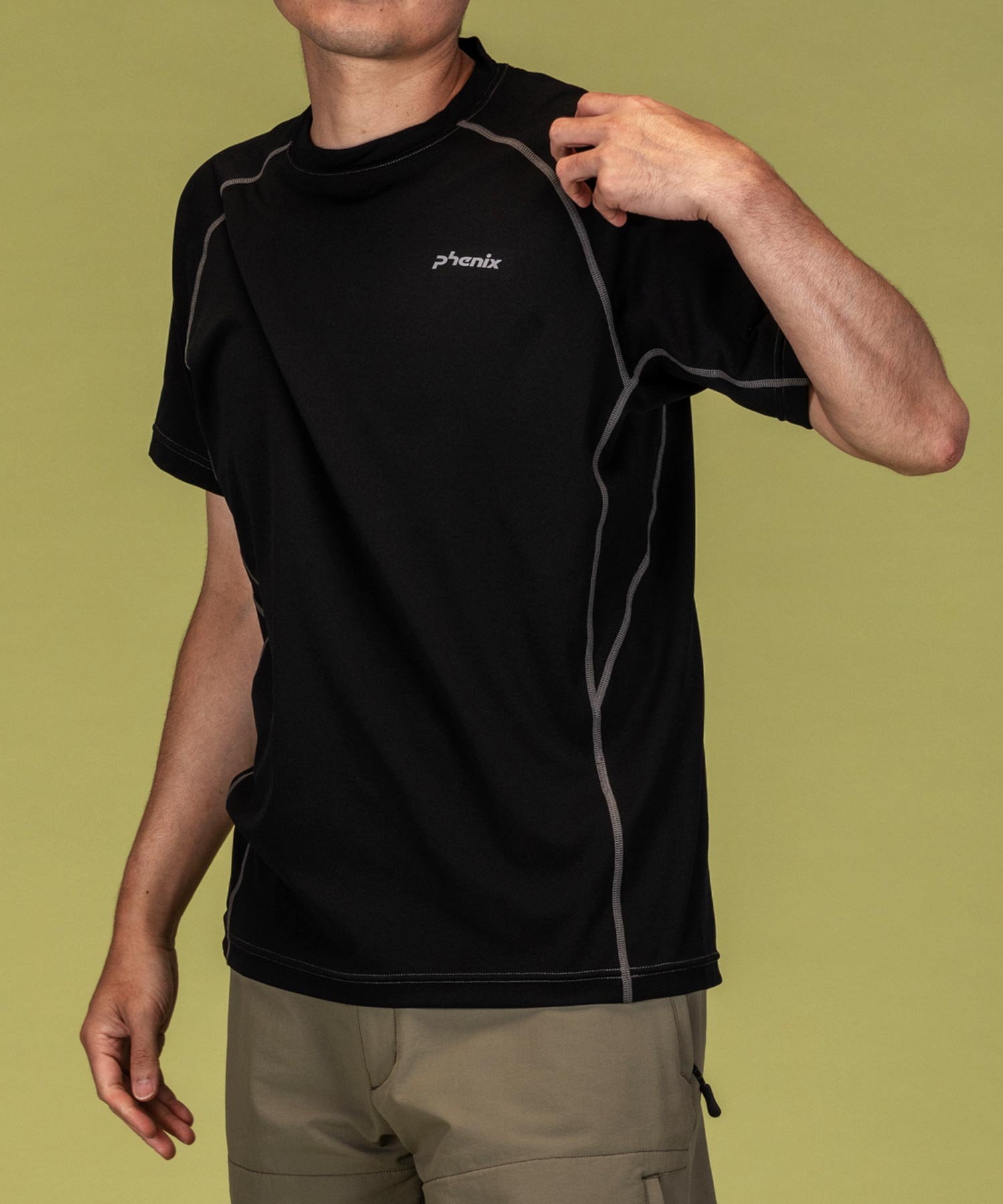 フェニックス phenix phenix OUTDOORクルーネック半袖Tシャツ メンズTシャツ 速乾 ストレッチ 抗菌 防臭 インナー