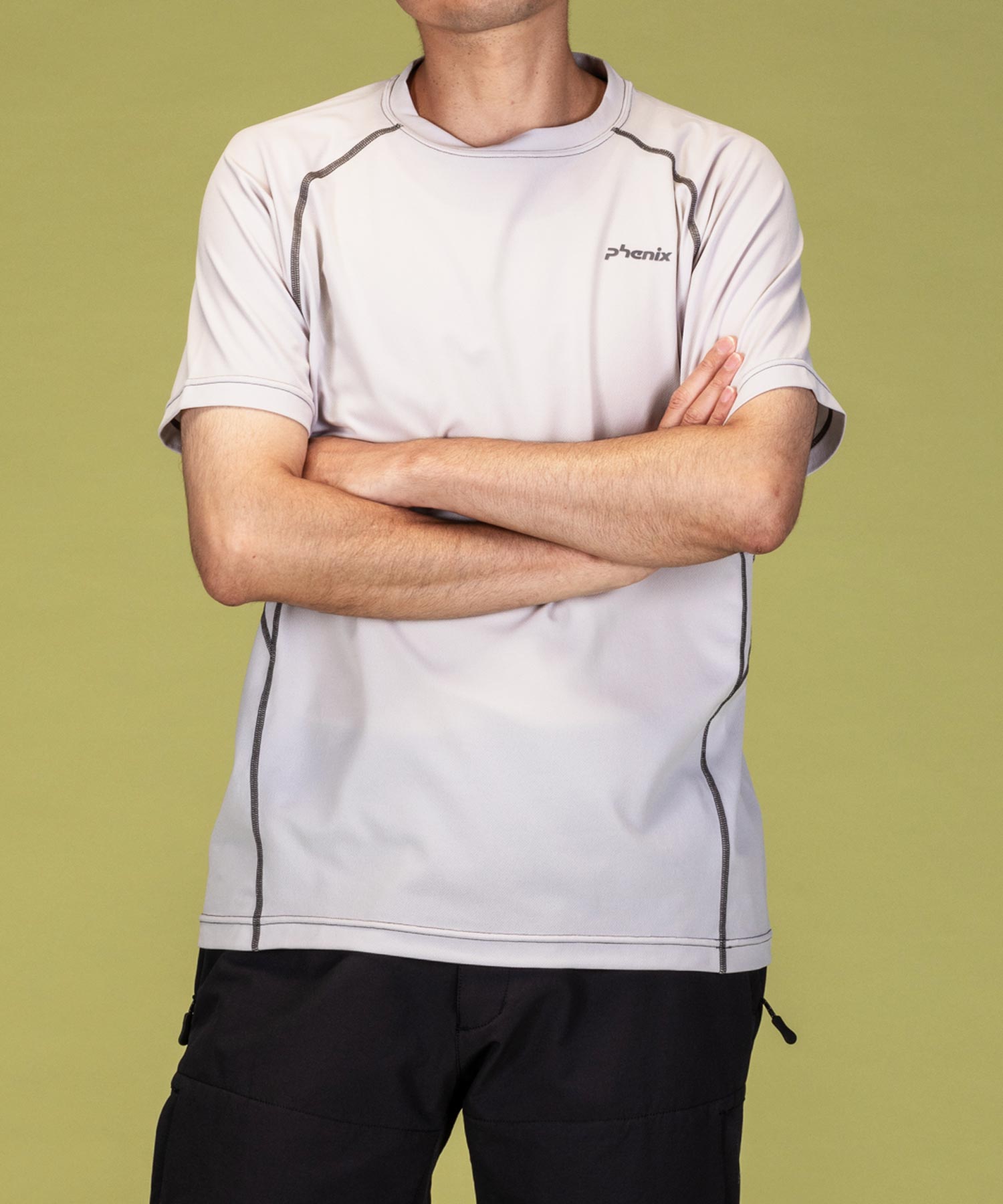 フェニックス phenix phenix OUTDOORクルーネック半袖Tシャツ メンズTシャツ 速乾 ストレッチ 抗菌 防臭 インナー