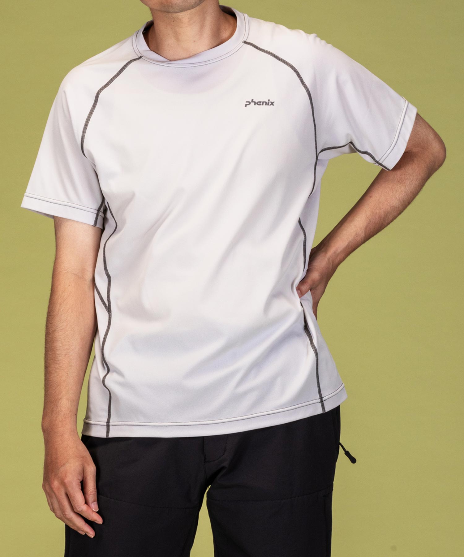 フェニックス phenix phenix OUTDOORクルーネック半袖Tシャツ メンズTシャツ 速乾 ストレッチ 抗菌 防臭 インナー