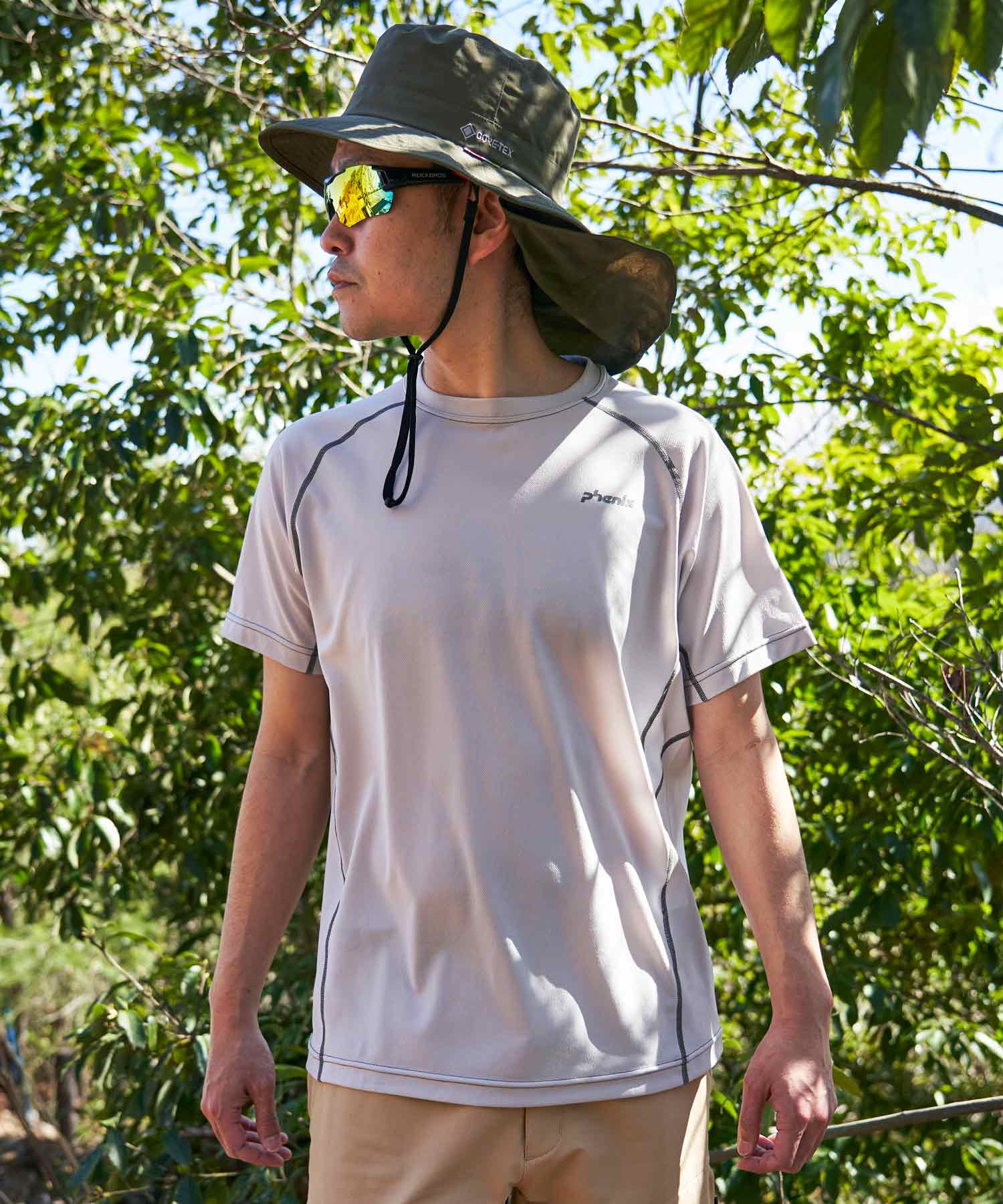 フェニックス phenix phenix OUTDOOR(フェニックスアウトドア)クルーネック半袖Tシャツ メンズTシャツ 速乾 ストレッチ 抗菌 防臭 インナー (グレー) グレー