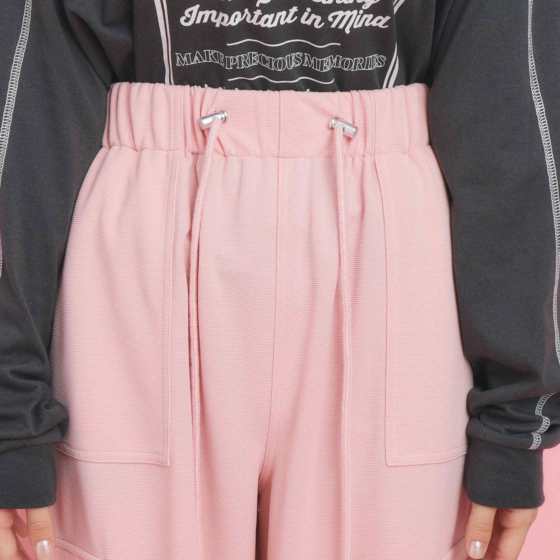 ピンク ラテ PINK-latte 【きれい見えシルエット】とろみカーゴパンツ