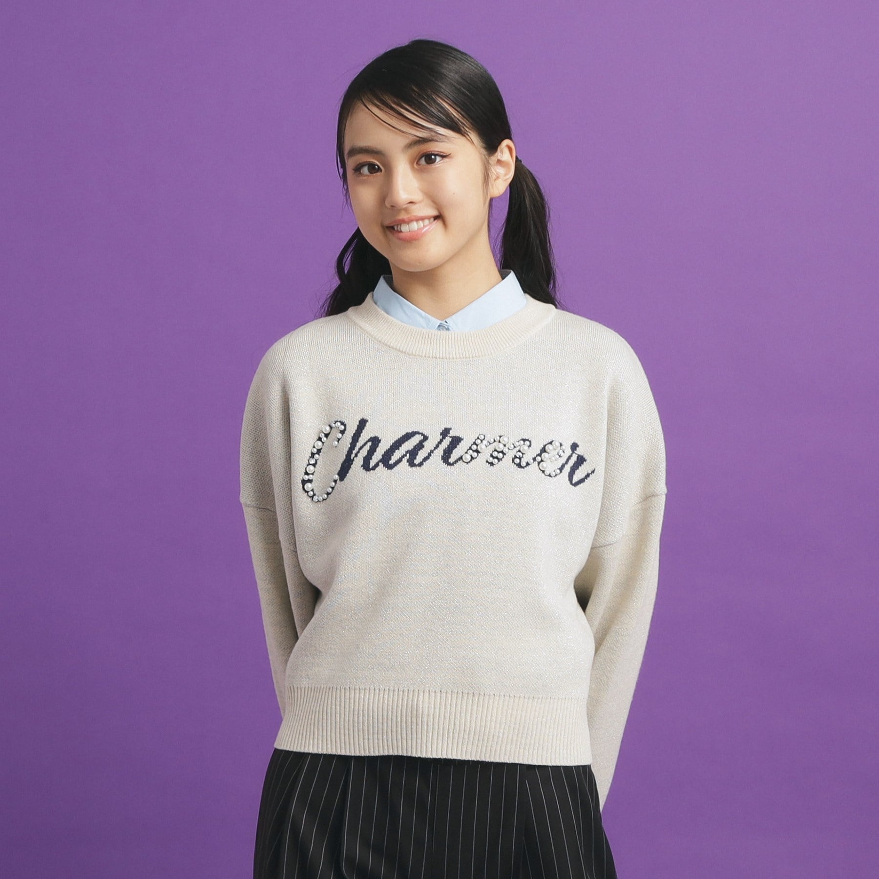 pink Latte PINK-latte Lamé Jacquard Knit