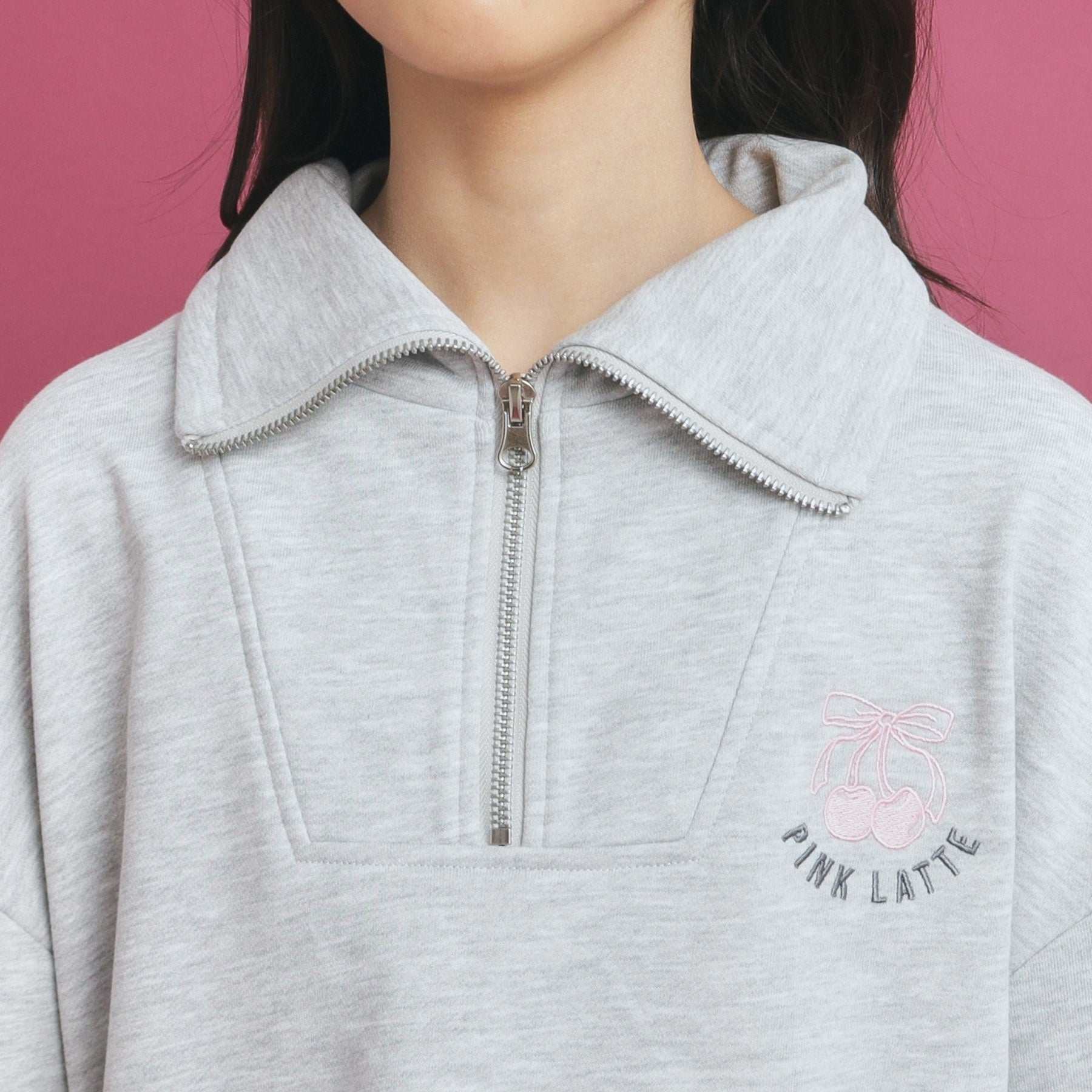 ピンク ラテ PINK-latte 【セットアイテム】ハーフジップ&フリルスカート