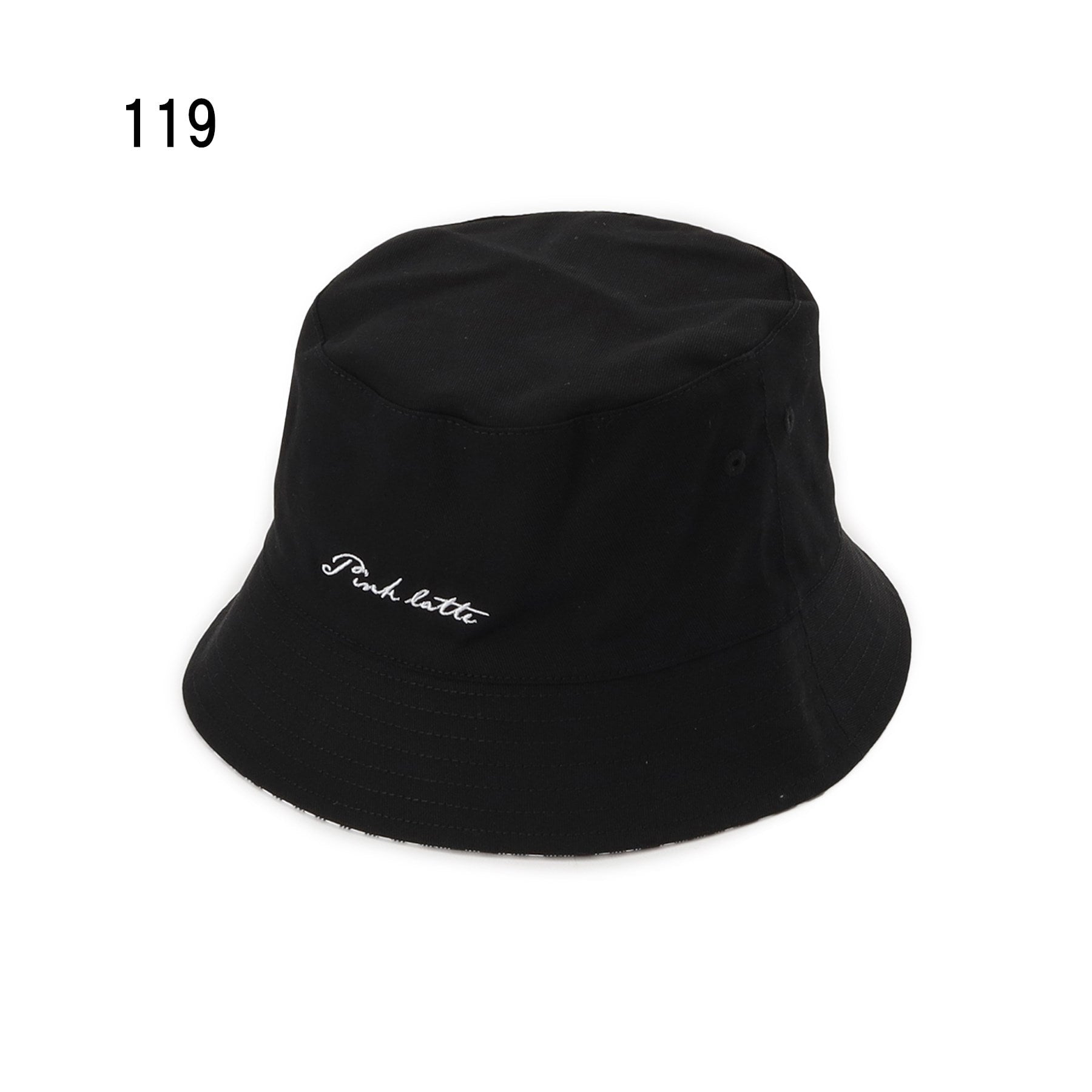 ピンク ラテ PINK-latte リバーシブルバケットハット (ブラック(119)) ブラック(119)