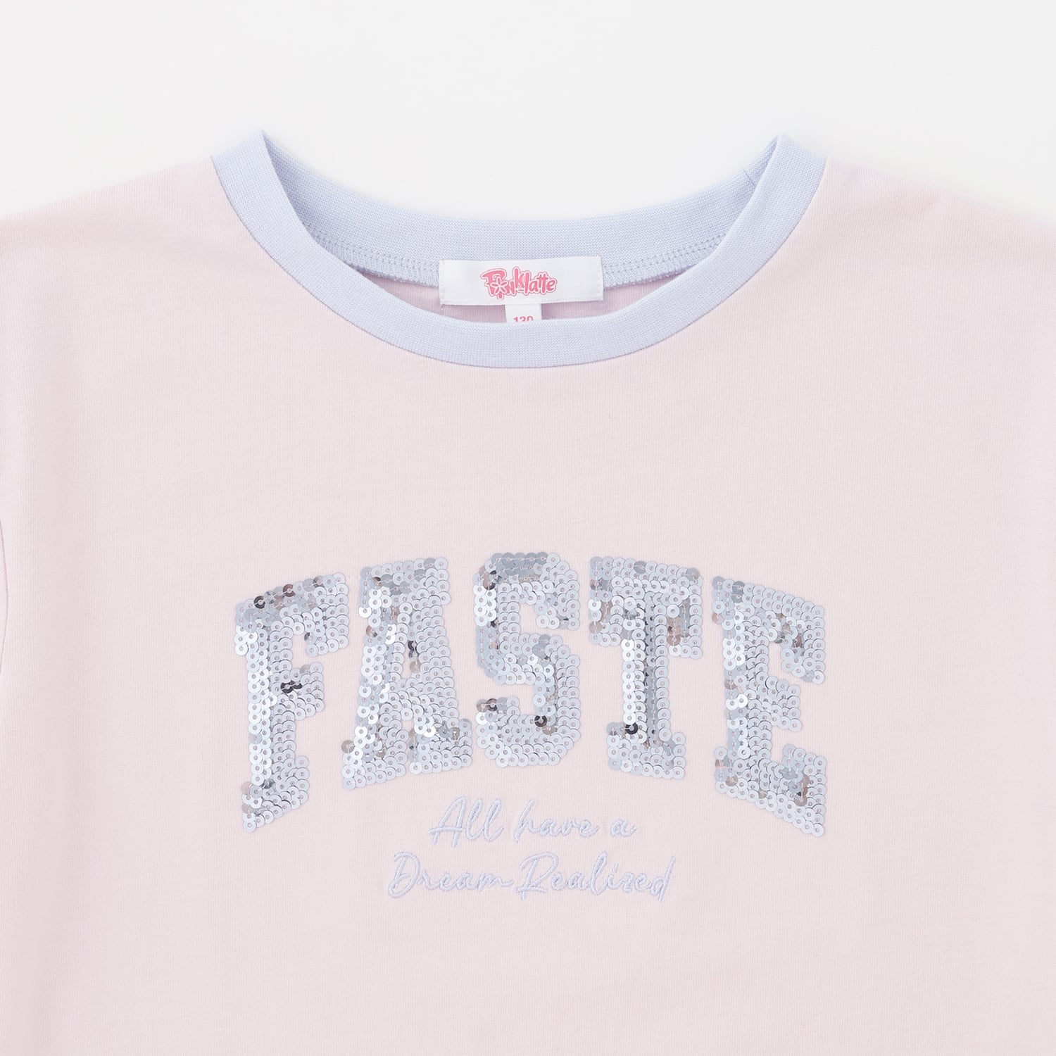 ピンク ラテ PINK-latte 【接触冷感】キラキラカレッジリンガー半袖Tシャツ (ミント) ミント