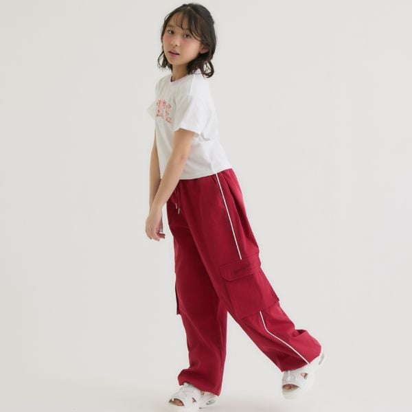 ピンク ラテ PINK-latte 【接触冷感】キラキラカレッジリンガー半袖Tシャツ (ミント) ミント