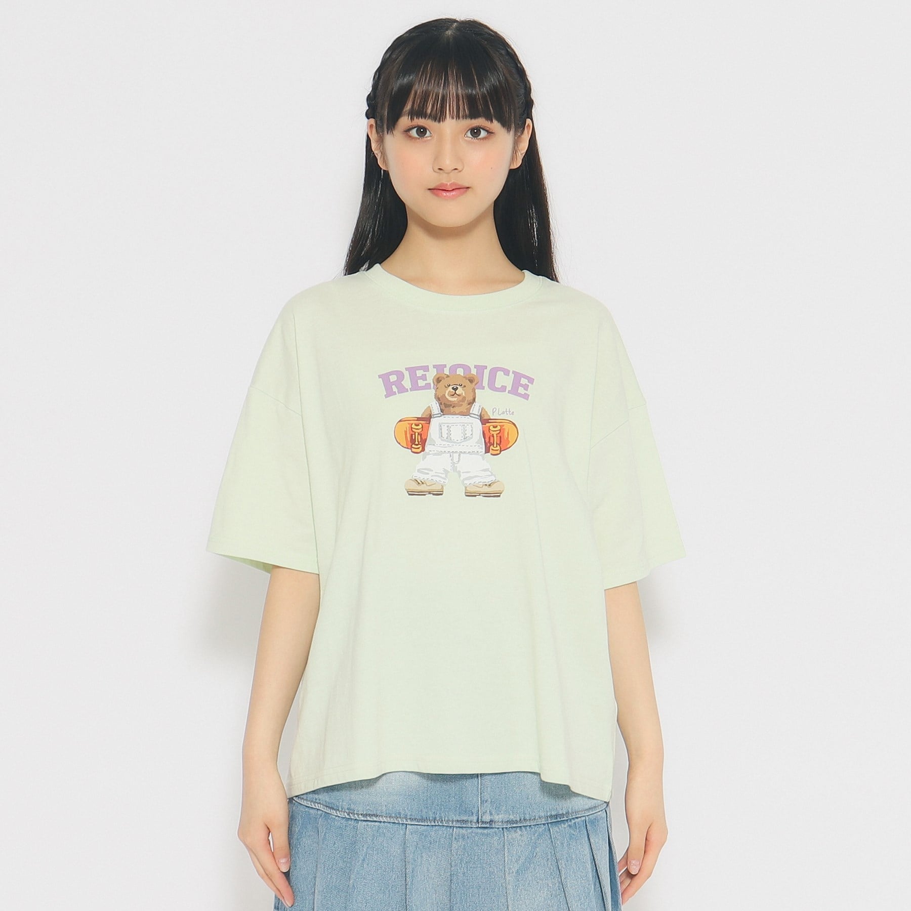 ピンク ラテ PINK-latte スケボーベアTシャツ