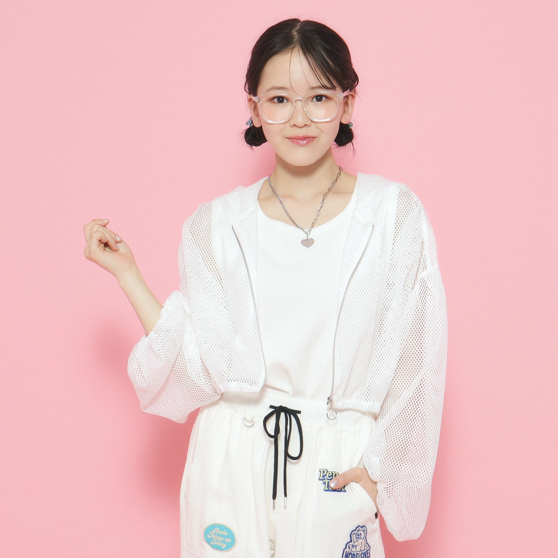 ピンク ラテ PINK-latte カットメッシュZIPパーカー (ピンク(071)) ピンク(071)