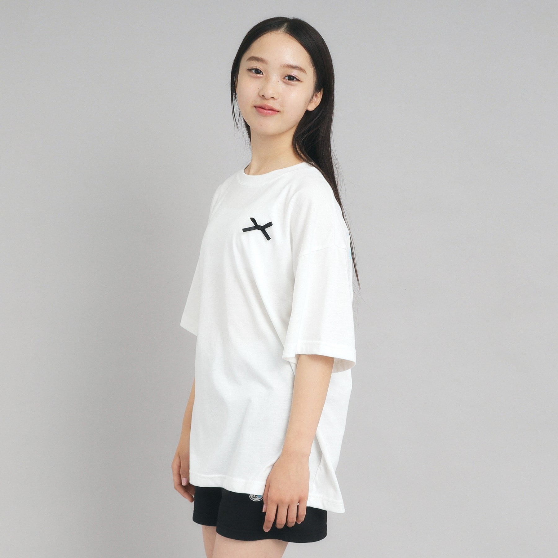 ピンク ラテ PINK-latte バックフォトプリントTシャツ