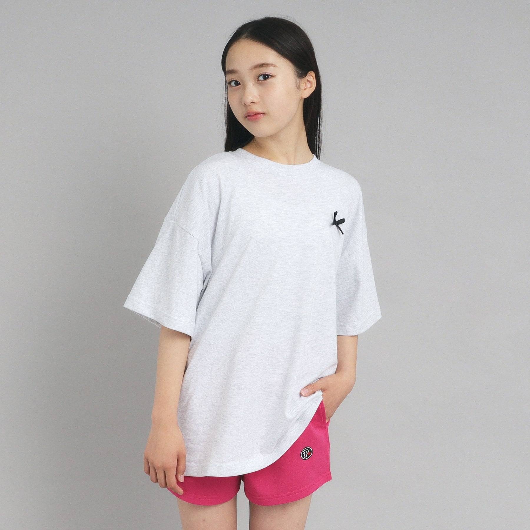 ピンク ラテ PINK-latte バックフォトプリントTシャツ